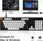 Keychron C2 104 Keys Full Size Wired Mechanical Keyboard for Mac Windows, White LED Backlit Double-Shot ABS Keycaps Gateron Red Switch USB-C Gaming Keyboard for Gamer/Typists/Office/Home