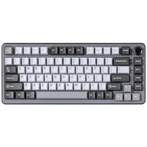 YUNZII B75 Mechanical Keyboard,75% Layout with Knob,Hot Swappable RGB Backlit Gasket Mounted, Creamy Typing, Double-Shot PBT Keycaps,Cherry Profile,for Win/Mac (Dark Grey, Cocoa Cream V2 Switch)