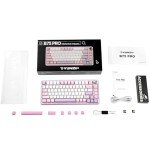 YUNZII B75 PRO Wireless Mechanical Keyboard,75% Layout with Knob,Hot Swap Gasket Custom Structure,Creamy Pre-lubed Switches,RGB Backlit,Bluetooth/Type-C/2.4G for Win/Mac(Milk Switch,Purple)