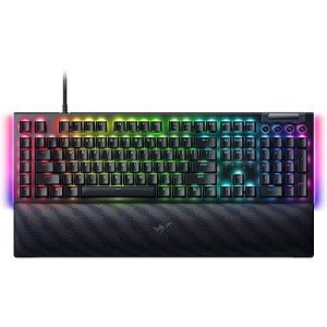 Razer BlackWidow V4 Mechanical Gaming Keyboard: Yellow Switches Linear & Silent - Chroma RGB - 6 Dedicated Macro Keys - Magnetic Wrist Rest - Doubleshot ABS Keycaps - Multi-Function Roller &Media Keys