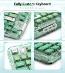 GK GAMAKAY GK75 75% RGB Transparent Gasket Mechanical Keyboard, Bluetooth/USB-C/2.4GHz 80 Keys Hot Swap Gateron Yellow Switch 2.0 KSA Profile PBT Keycaps Gaming Keyboard (Mint Green)