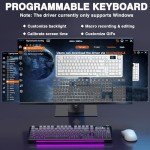 AULA S98 Pro Wireless Mechanical Keyboard with Screen & Knob,2.4GHz/USB-C/BT5.0 Gasket Hot Swappable Creamy Keyboard,Pre-lubed Linear Switches,Side Printed PBT Keycaps,RGB Backlit Gaming Keyboard