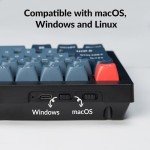 Keychron V1 Max 75% RGB Custom Mechanical Keyboard, 2.4Ghz/Bluetooth 5.1/Wired QMK/VIA Programmable Macro, Hot-Swappable Gateron Jupiter Red Switch Gasket Mount for Mac Windows Linux
