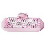 YUNZII C68 Wireless Mechanical Keyboard,65% Layout,Hot Swap,Triple Mode BT5.0/2.4G/Wired, RGB Backlit NKRO,Cute Cat Silicone Ergonomic Design for Win/Mac (Pink, Milk Switch)