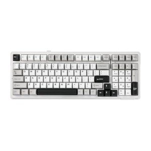 EPOMAKER x Aula F99 Wireless Mechanical Keyboard, Hot Swappable Gasket Custom Gaming Keyboard with Five-Layer Padding, Bluetooth/2.4GHz/USB-C, 8000mAh Battery (White Grey, Graywood V3 Switch)