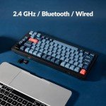 Keychron V1 Max 75% RGB Custom Mechanical Keyboard, 2.4Ghz/Bluetooth 5.1/Wired QMK/VIA Programmable Macro, Hot-Swappable Gateron Jupiter Red Switch Gasket Mount for Mac Windows Linux