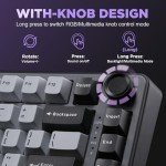 YUNZII B75 Mechanical Keyboard,75% Layout with Knob,Hot Swappable RGB Backlit Gasket Mounted, Creamy Typing, Double-Shot PBT Keycaps,Cherry Profile,for Win/Mac (Dark Grey, Cocoa Cream V2 Switch)