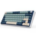 RK ROYAL KLUDGE R75 Wireless Mechanical Keyboard, 75% Percent Custom Gaming Keyboard Gasket Mount RGB Backlit with Knob & PBT Keycaps, BT5.1/2.4GHz/USB-C, Hot Swappable Cream Switch