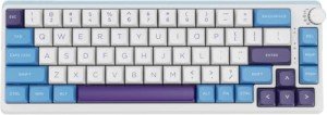 KZZI 65% Keyboard with Color Multimedia Display Mechanical Gaming Keyboard, Wired Hot Swappable Keyboard, Gasket Mount RGB Custom Keyboard, Pre-lubed Stabilizer for Mac/Win, (Large Blue)