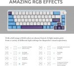 KZZI 65% Keyboard with Color Multimedia Display Mechanical Gaming Keyboard, Wired Hot Swappable Keyboard, Gasket Mount RGB Custom Keyboard, Pre-lubed Stabilizer for Mac/Win, (Large Blue)