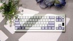 EPOMAKER Shadow-X Gasket Mechanical Keyboard with Screen, Hot Swappable 3 Modes (2.4ghz/Bluetooth/USB-C Wired) Wireless Gaming Keyboard, Poron Foam, Silicon Pad (White Purple, Flamingo Switch)