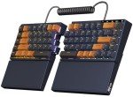 RK ROYAL KLUDGE RKS70 Wireless Gaming Keyboard, Split Bluetooth/2.4G/Wired RGB Mechanical Keyboard with 5 Dedicated Macro Keys, 75% Hot Swappable Ergonomic Keyboards for Win/Mac, Brown Switches Black