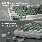 RK ROYAL KLUDGE M75 Wireless Mechanical Keyboard 2.4Ghz/BT5.1/USB-C Gaming Keyboard 75% Layout 81 Keys Gasket Mount with OLED Display & Knob RGB Backlight Hot-Swappable Pale Green Switch, Green