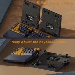 RK ROYAL KLUDGE RKS70 Wireless Gaming Keyboard, Split Bluetooth/2.4G/Wired RGB Mechanical Keyboard with 5 Dedicated Macro Keys, 75% Hot Swappable Ergonomic Keyboards for Win/Mac, Brown Switches Black
