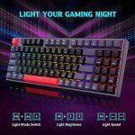 Redragon Mechanical Gaming Keyboard, Wired Mechanical Keyboard with 94 Keys, Programmable Macro Editing, Numeric Pad, Red Switches, Compact Keyboard Mechanical for Pc Mac Ipad, Black Gray