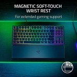 Razer Ornata V3 TKL Gaming Keyboard: Low Profile Keys - Mecha Membrane Switches - UV Coated Keycaps - Backlit Media Keys - 8 Zone RGB Lighting - Spill Resistant - Magnetic Wrist Wrest - Snap Tap