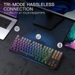 Redragon K707 PRO GB 80% Gasket RGB Gaming Keyboard, 3-Modes Wireless TKL Mechanical Keyboard w/Hot-Swap South-Facing LEDs Socket, PBT Gradient Keycaps & 5-Layer Noise Dampening, Custom Linear Switch