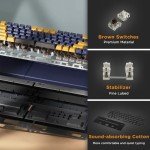 RK ROYAL KLUDGE RKS70 Wireless Gaming Keyboard, Split Bluetooth/2.4G/Wired RGB Mechanical Keyboard with 5 Dedicated Macro Keys, 75% Hot Swappable Ergonomic Keyboards for Win/Mac, Brown Switches Black