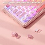 KZZI K75 PRO RGB 75% Wireless Gasket Mechanical Keyboard, Triple Mode BT 5.0/2.4G/USB-C 82 Keys Hot Swappable Gaming Keyboard w/Knob & Power Display, Custom Tactile Switches, Sakura Pink