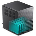JONSBO N3 Mini-ITX NAS PC Chassis, ITX Computer Case, 8HHD+1-SSDD isk Bays NAS Mini Aluminum with Steel Plate Case, Built-in 2x10cm Fan, Power Support: SFX105mm, Support 130mm CPU Cooler