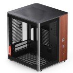 JONSBO TK-0 Black ITX Mini Tower Pc CASE, Hyperboloid Glass Desktop Design, Separated Cabinet Structure, Al Alloy Shell DTX/ITX Desktop Computer Case, Sff Case,Black