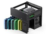 JONSBO N2 Black NAS ITX Case 5+1 Disk Bays Mini Aluminum Case, Built-in 12cm Fan, SFX Power Bite (L150mm Max.), Support 65mm CPU Cooler, Integrated Upper Cover Removable,Black