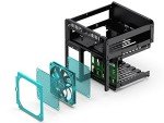 JONSBO N2 Black NAS ITX Case 5+1 Disk Bays Mini Aluminum Case, Built-in 12cm Fan, SFX Power Bite (L150mm Max.), Support 65mm CPU Cooler, Integrated Upper Cover Removable,Black