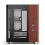 JONSBO TK-0 Black ITX Mini Tower Pc CASE, Hyperboloid Glass Desktop Design, Separated Cabinet Structure, Al Alloy Shell DTX/ITX Desktop Computer Case, Sff Case,Black