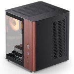 JONSBO TK-0 Black ITX Mini Tower Pc CASE, Hyperboloid Glass Desktop Design, Separated Cabinet Structure, Al Alloy Shell DTX/ITX Desktop Computer Case, Sff Case,Black