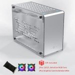 KABIOU ZZAW B1 ITX Computer Case for Desktop PC Mini Micro Slim Portable 2021 Mid Tower Small Smart Aluminum Alloy Chassis Support Long Graphics Card SFX Power Supply for Gaming and Home Use