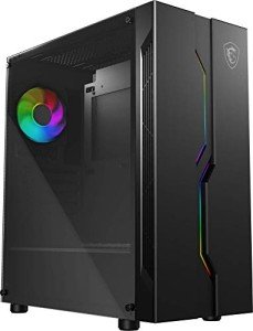 MSI MAG VAMPIRIC 010 Mid Tower Gaming Computer Case 'Black, 1x 120mm Argb Fan, Mystic Light Sync, Tempered Glass Panel, ATX, mATX, Mini-ITX'