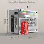 KABIOU ZZAW B1 ITX Computer Case for Desktop PC Mini Micro Slim Portable 2021 Mid Tower Small Smart Aluminum Alloy Chassis Support Long Graphics Card SFX Power Supply for Gaming and Home Use