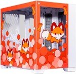 Velztorm Limited Edition Custom Art Aluminum Tempered Glass O11 Dynamic Mini Snow White Gaming Computer Case, Supports Mini-ITX, Micro-ATX, and ATX Motherboard Sizes, O11D Mini-S