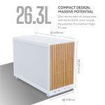 Lian Li A3-mATX-WD-26.3L Micro Form Factor Chassis-No Fans Included-Supports 360mm AIO-Modularity Design-for M-ATX, ITX Motherboard-DAN Cases Collaboration-Wood Front Panel-White (A3W-WD)