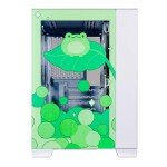 Velztorm Minty Frog Green Limited Edition Art Aluminum Tempered Glass O11 Dynamic Mini Snow White Gaming Computer Case, Supports Mini-ITX, Micro-ATX, and ATX Motherboard Sizes, O11D Mini-S