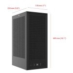 HYTE Revolt 3 Small Form Factor Premium ITX Computer Gaming Case Only, Metal, Black