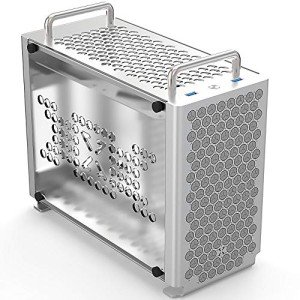 A4 Compact ITX PC Case A50 G5 K55 SFX Computer Case Aluminum Mini-ITX Small Computer Case Test Bench Mini Computer Host Tempered Acrylic Side Panel B2