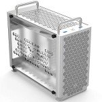A4 Compact ITX PC Case A50 G5 K55 SFX Computer Case Aluminum Mini-ITX Small Computer Case Test Bench Mini Computer Host Tempered Acrylic Side Panel B2