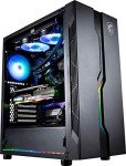 MSI MAG VAMPIRIC 010 Mid Tower Gaming Computer Case 'Black, 1x 120mm Argb Fan, Mystic Light Sync, Tempered Glass Panel, ATX, mATX, Mini-ITX'