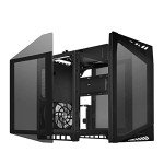 Silverstone SST-LD03B Lucid Mini Tower Mini-ITX Computer Case, Silent High Airflow Performance, 3X Tinted Tempered Glass