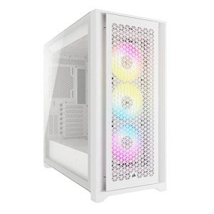 Corsair 5000D Airflow Mid-Tower Case - 3 RGB Fans - Lighting Controller - High-Airflow Design - RapidRoute Cable Management - True White