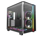 MONTECH King 95 PRO Dual-Chamber ATX Mid-Tower PC Gaming Case, High-Airflow, Toolless Panels, Sturdy Curved Tempered Glass Front, Six ARGB PWM Fan Pre-Installed with Fan Hub, King 95 PRO Black US