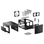 Fractal Design Node 304 - Black - Mini Cube Compact Computer Case - Small Form Factor - Mini ITX – mITX - High Airflow - Modular Interior - 3X Fractal Design Silent R2 120mm Fans Included - USB 3.0