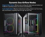 MONTECH King 95 PRO Dual-Chamber ATX Mid-Tower PC Gaming Case, High-Airflow, Toolless Panels, Sturdy Curved Tempered Glass Front, Six ARGB PWM Fan Pre-Installed with Fan Hub, King 95 PRO Black US