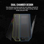 CORSAIR iCUE LINK 6500X RGB Mid-Tower ATX Dual Chamber PC Case – Panoramic Tempered Glass - Reverse Connection Motherboard Compatible – 3x CORSAIR RX120 RGB Fans Included – Black