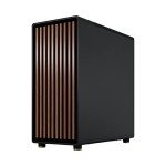 Fractal Design North Charcoal Black Tempered Glass Dark - Genuine Walnut Wood Front - Glass Side Panel - Two 140mm Aspect PWM Fans Included - Type C USB - ATX Airflow Mid Tower PC Gaming Case