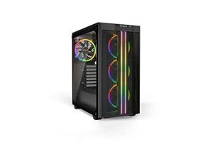 be quiet! Pure Base 500 FX ATX Midi Tower PC case | ARGB | 4 Pre-Installed Light Wings PWM Fans | Tempered Glass Window | Black | BGW43