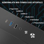 ATX Mid-Tower PC Gaming Case with 9pcs ARGB Fans Control Remote, Gaming ATX Case 360mm Radiator Support,ATX PC Case Tempered Glass Front/Side Panel,Mid Tower ATX Computer Case.