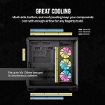 CORSAIR iCUE LINK 6500X RGB Mid-Tower ATX Dual Chamber PC Case – Panoramic Tempered Glass - Reverse Connection Motherboard Compatible – 3x CORSAIR RX120 RGB Fans Included – Black