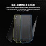 CORSAIR 6500D AIRFLOW Mid-Tower ATX Dual Chamber PC Case – Tempered Glass – Reverse Connection Motherboard Compatible – No Fans Included – Black